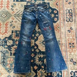 Lucky brand distressed flare leg jeans